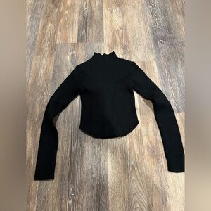Black Ribbed Long Sleeve Sweater